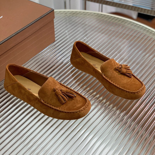 LP DOT SOLE WALK LOAFERS CARAMEL SUEDE