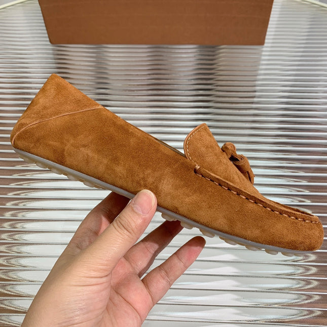LP DOT SOLE WALK LOAFERS CARAMEL SUEDE