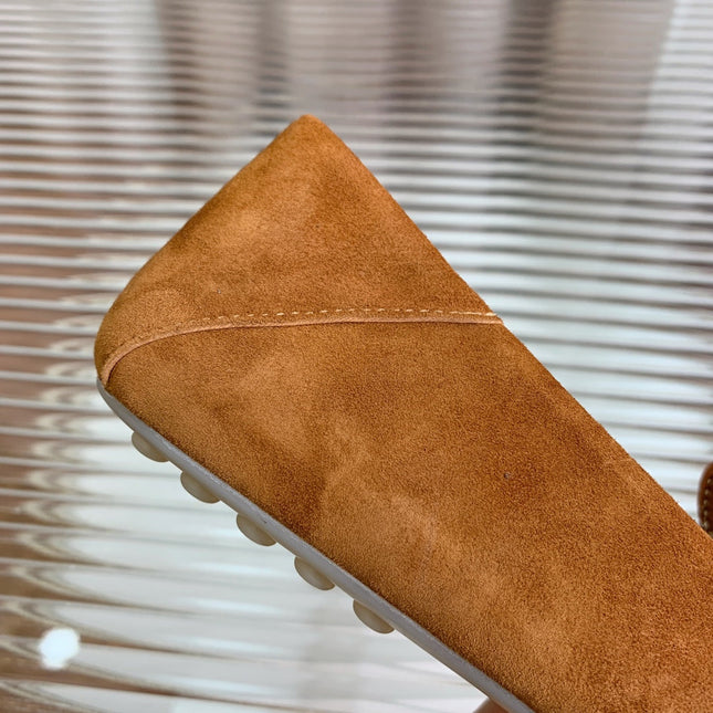 LP DOT SOLE WALK LOAFERS CARAMEL SUEDE