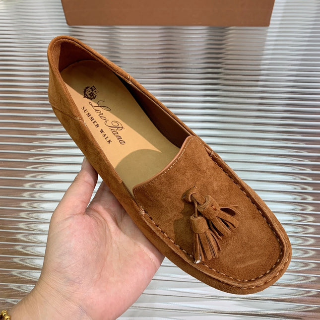 LP DOT SOLE WALK LOAFERS CARAMEL SUEDE