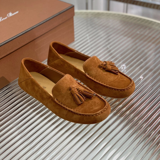 LP DOT SOLE WALK LOAFERS CARAMEL SUEDE