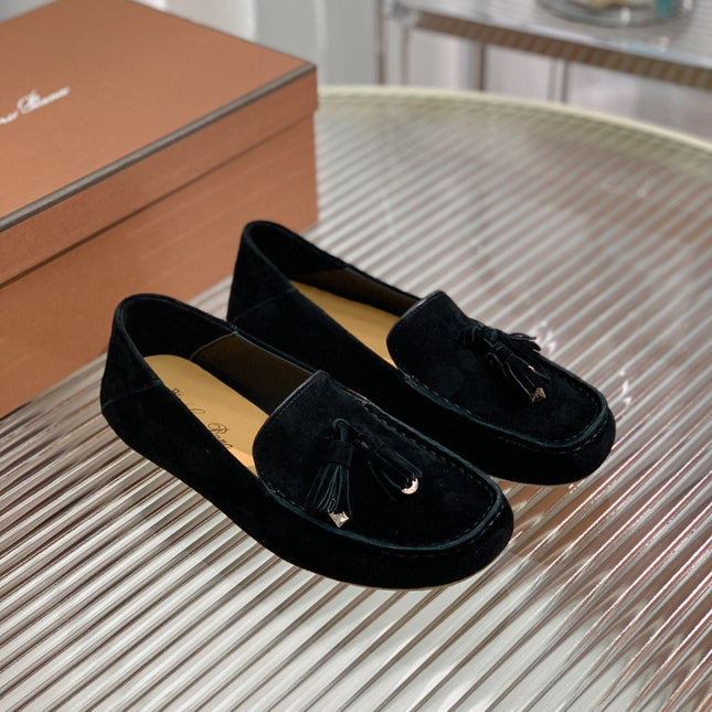 LP DOT SOLE WALK LOAFERS BLACK SUEDE