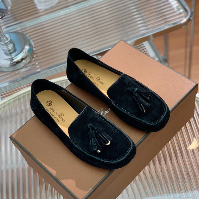 LP DOT SOLE WALK LOAFERS BLACK SUEDE