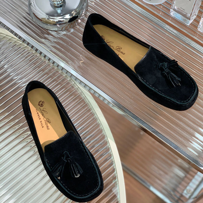 LP DOT SOLE WALK LOAFERS BLACK SUEDE