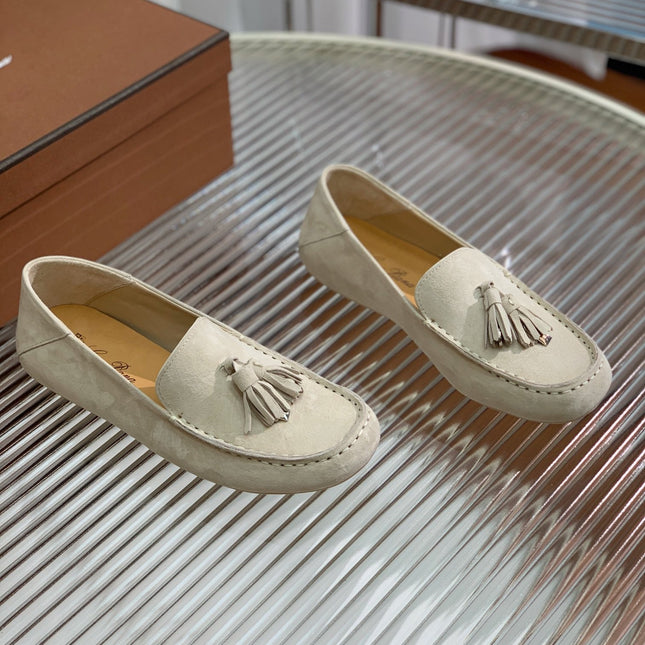 LP DOT SOLE WALK LOAFERS CREAMY WHITE SUEDE