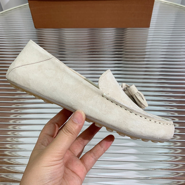 LP DOT SOLE WALK LOAFERS CREAMY WHITE SUEDE