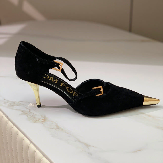 MARY JANE PUMP 7 CM IN BLACK SUEDE