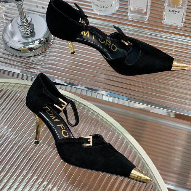 MARY JANE PUMP 7 CM IN BLACK SUEDE