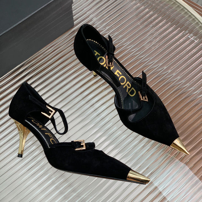 MARY JANE PUMP 7 CM IN BLACK SUEDE