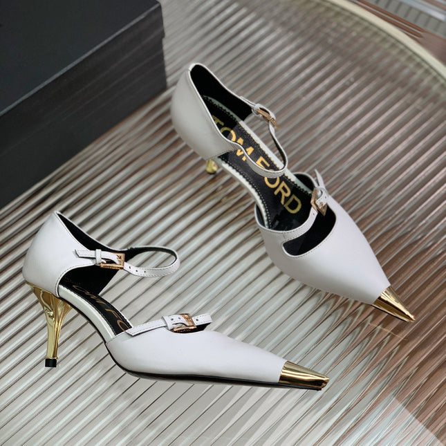 MARY JANE PUMP 7 CM IN WHITE CALFSKIN