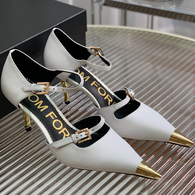 MARY JANE PUMP 7 CM IN WHITE CALFSKIN