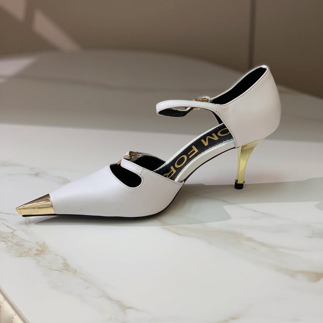 MARY JANE PUMP 7 CM IN WHITE CALFSKIN