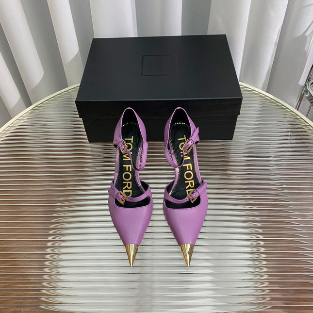 MARY JANE PUMP 7 CM IN IRIS PURPLE CALFSKIN