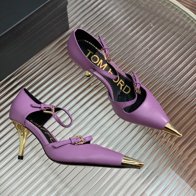 MARY JANE PUMP 7 CM IN IRIS PURPLE CALFSKIN