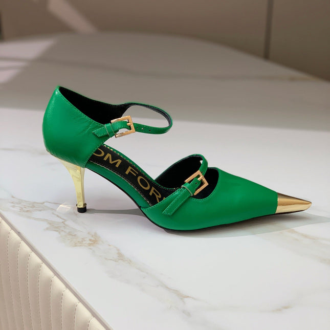 MARY JANE PUMP 7 CM IN EMERALD GREEN CALFSKIN