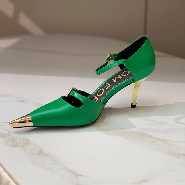 MARY JANE PUMP 7 CM IN EMERALD GREEN CALFSKIN