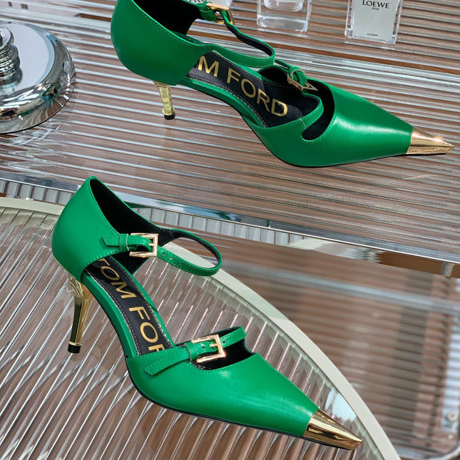 MARY JANE PUMP 7 CM IN EMERALD GREEN CALFSKIN