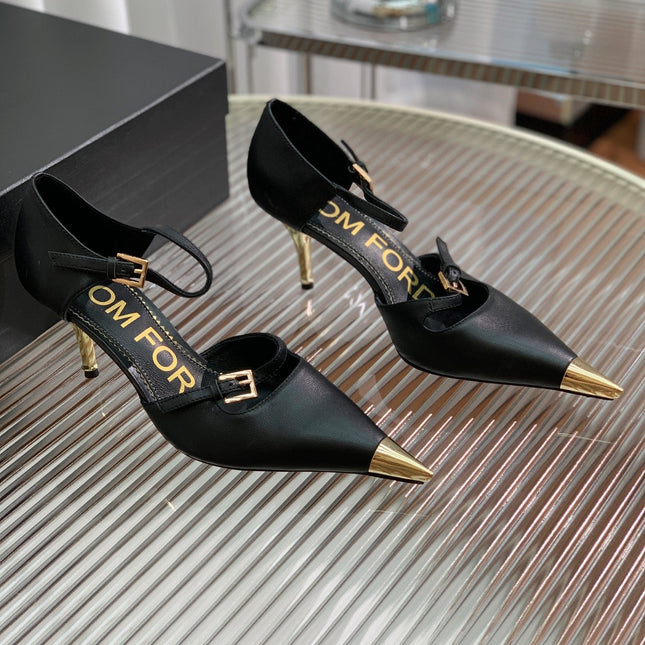 MARY JANE PUMP 7 CM IN BLACK CALFSKIN