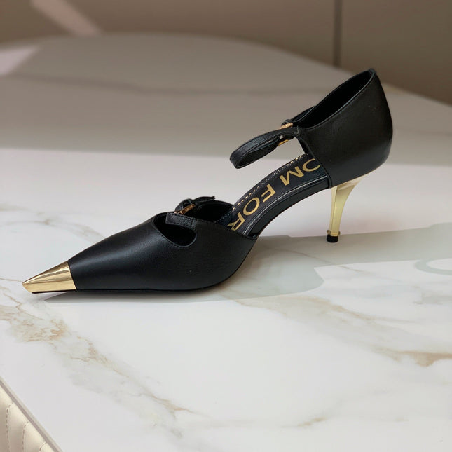 MARY JANE PUMP 7 CM IN BLACK CALFSKIN