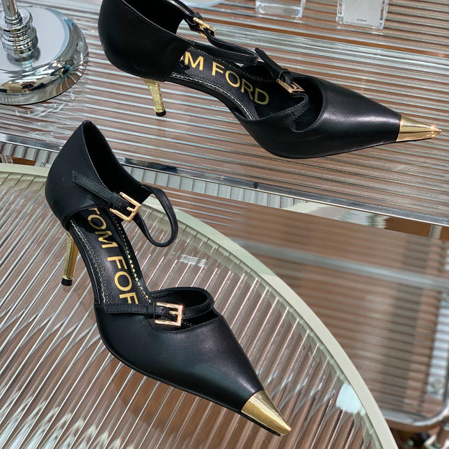 MARY JANE PUMP 7 CM IN BLACK CALFSKIN
