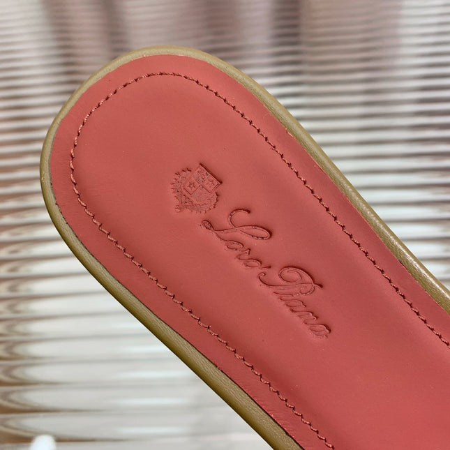 LP SPRIGHTLY CHARMS FLAT SANDAL WHITE AND OLIVE CALFSKIN