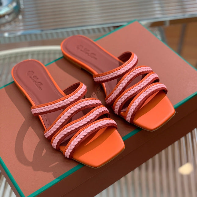 LP SPRIGHTLY CHARMS FLAT SANDAL BURNT ORANGE CALFSKIN