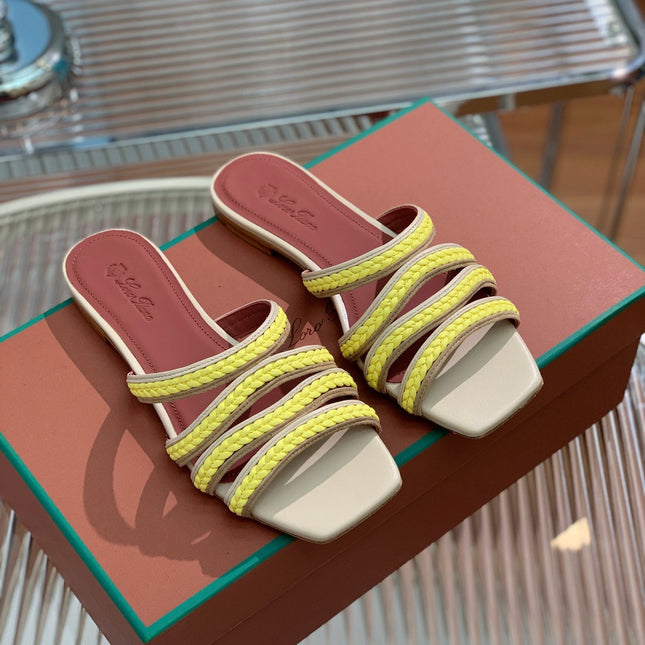 LP SPRIGHTLY CHARMS FLAT SANDAL LEMON CALFSKIN