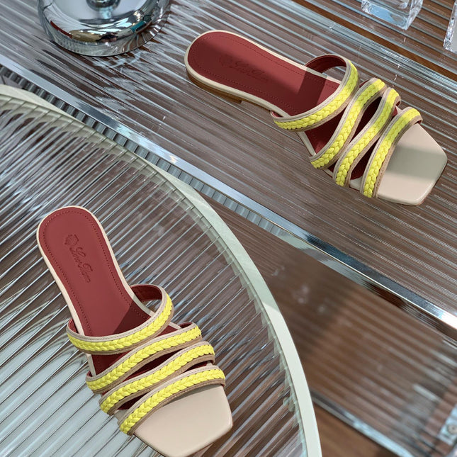 LP SPRIGHTLY CHARMS FLAT SANDAL LEMON CALFSKIN