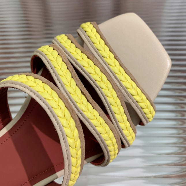 LP SPRIGHTLY CHARMS FLAT SANDAL LEMON CALFSKIN