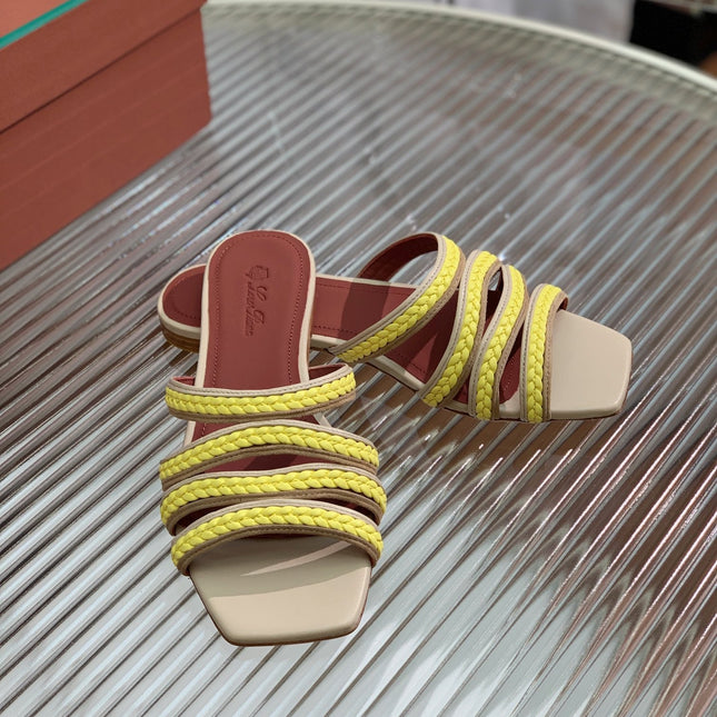 LP SPRIGHTLY CHARMS FLAT SANDAL LEMON CALFSKIN