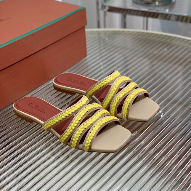 LP SPRIGHTLY CHARMS FLAT SANDAL LEMON CALFSKIN