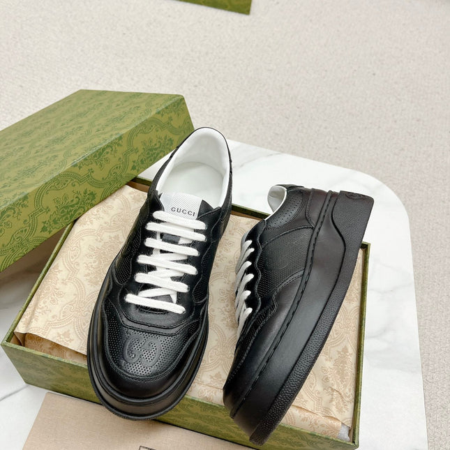 GG EMBOSSED TRAINER BLACK CALFSKIN