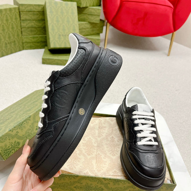 GG EMBOSSED TRAINER BLACK CALFSKIN
