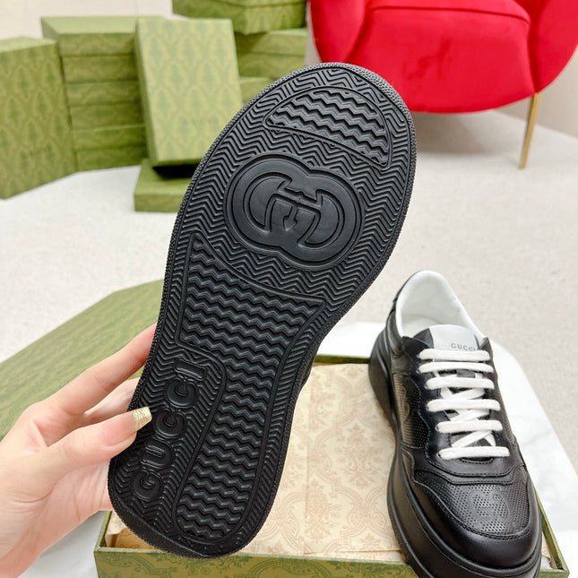 GG EMBOSSED TRAINER BLACK CALFSKIN