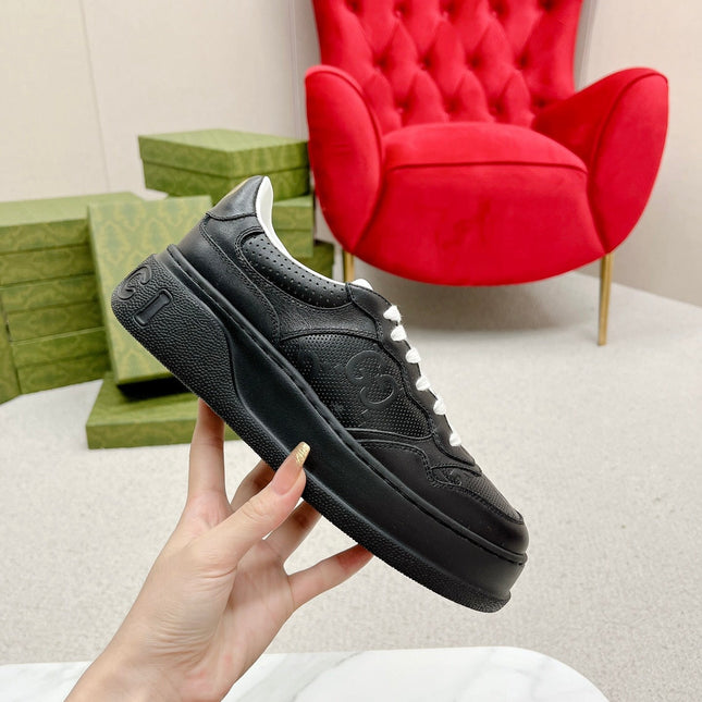 GG EMBOSSED TRAINER BLACK CALFSKIN