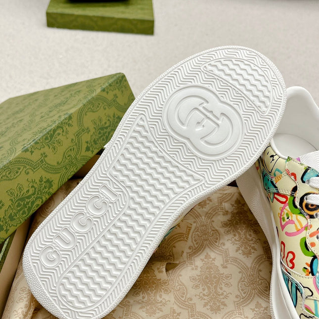 GG TRAINER SAGE CALFSKIN WITH RABBIT PATTERN