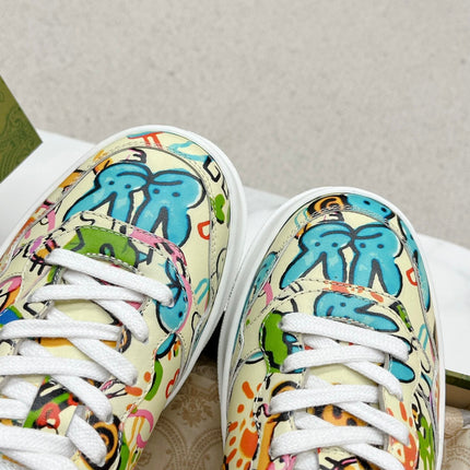 GG TRAINER SAGE CALFSKIN WITH RABBIT PATTERN