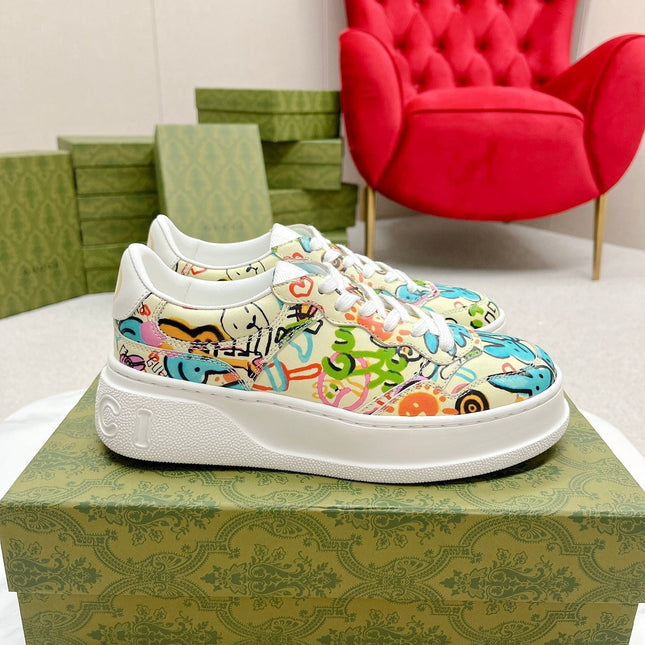 GG TRAINER SAGE CALFSKIN WITH RABBIT PATTERN