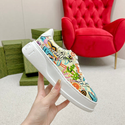 GG TRAINER SAGE CALFSKIN WITH RABBIT PATTERN