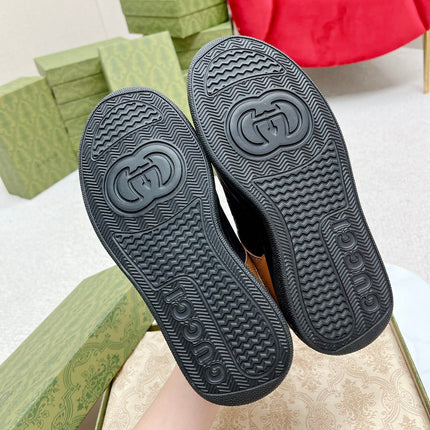 GG TRAINER BLACK AND TAWNY CALFSKIN