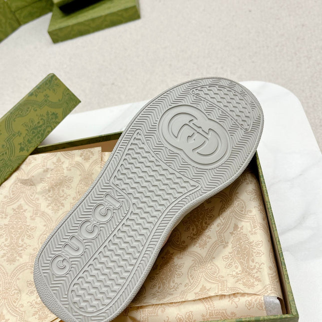 GG TRAINER LIGHT GRAY AND TORTILLA CALFSKIN