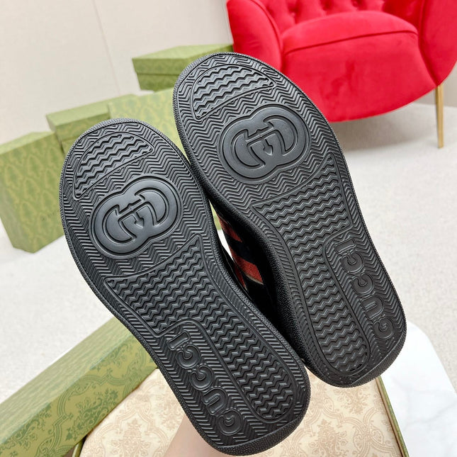 GG TRAINER BLACK AND CREAM CALFSKIN