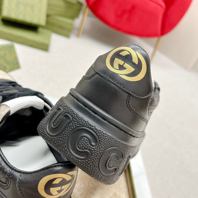 GG TRAINER BLACK AND CREAM CALFSKIN