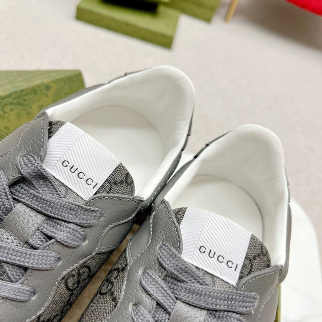 GG TRAINER BRIGHT GRAY CALFSKIN