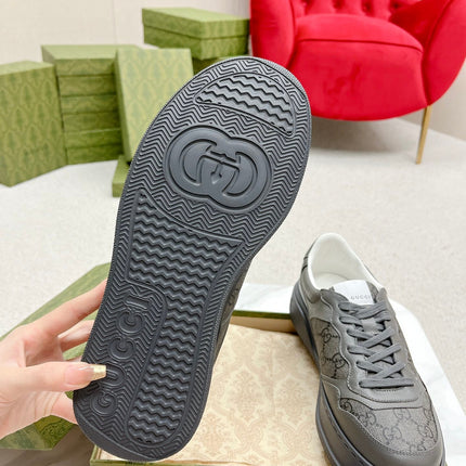 GG TRAINER BRIGHT GRAY CALFSKIN