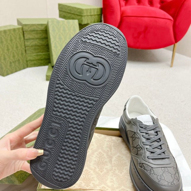 GG TRAINER BRIGHT GRAY CALFSKIN