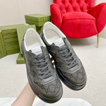 GG TRAINER BRIGHT GRAY CALFSKIN