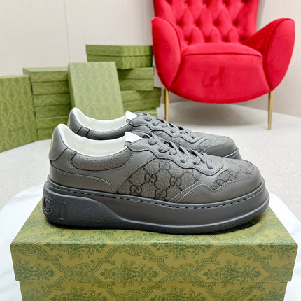 GG TRAINER BRIGHT GRAY CALFSKIN