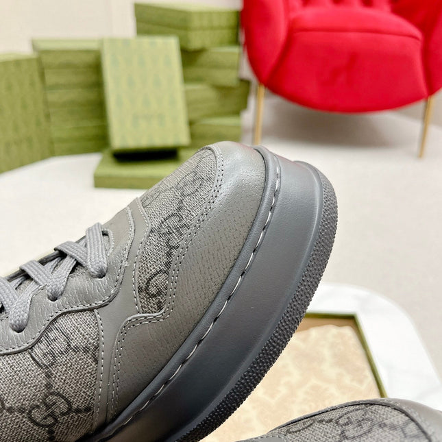 GG TRAINER BRIGHT GRAY CALFSKIN