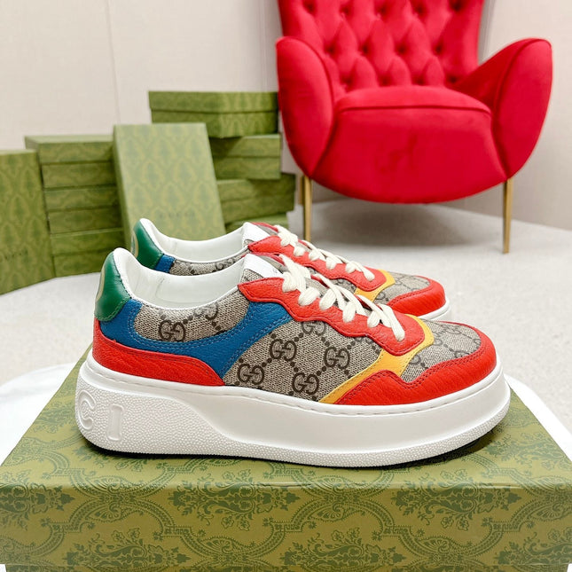 GG TRAINER LIGHT BROWN AND CANDY CALFSKIN